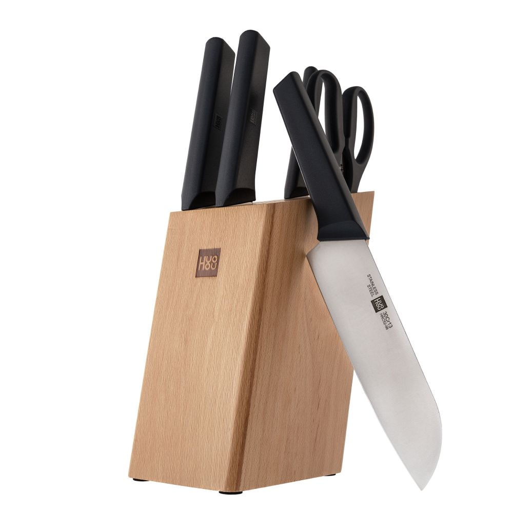 Набор ножей с подставкой HuoHou 6-Piece Kitchen Knife Set Lite